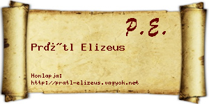 Prátl Elizeus névjegykártya